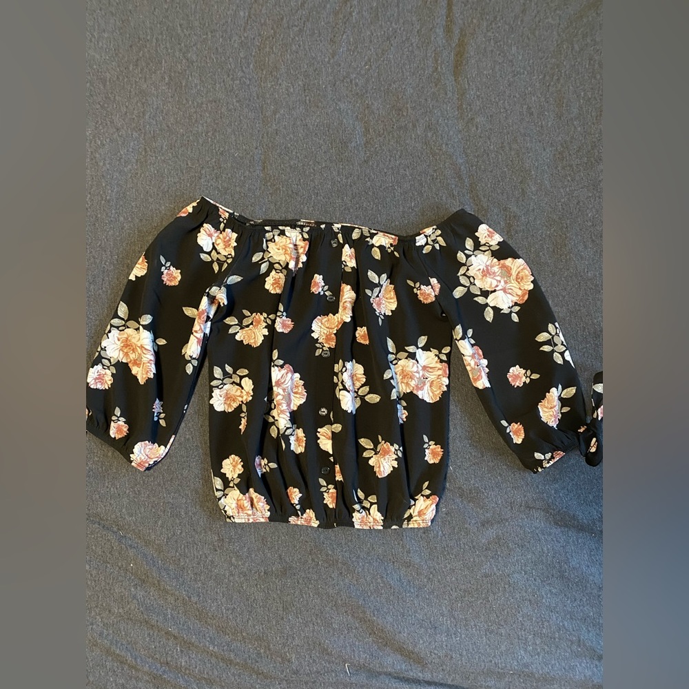 Cropped Floral Blouse